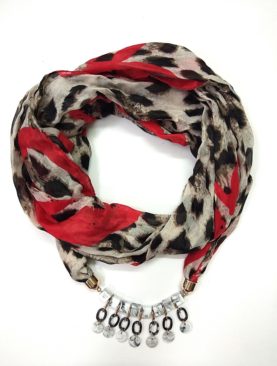 Vibrant Love Red and Black Necklace Wrap