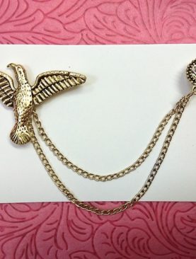 Golden Eagle Double Chain Brooch