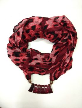 Deep Vintage Maroon and Black Necklace Wrap