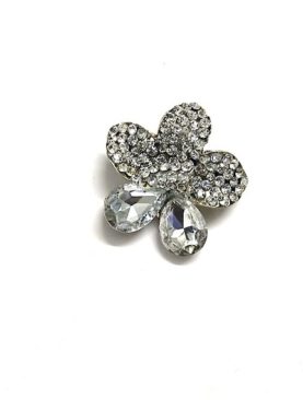 Charming Silver Flower Brooch