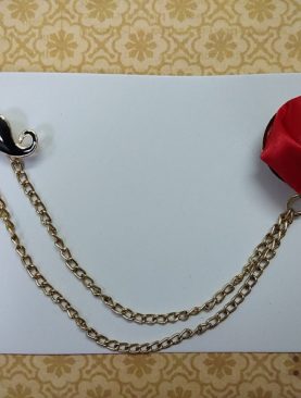Mustache and Rose Golden Chain Brooch
