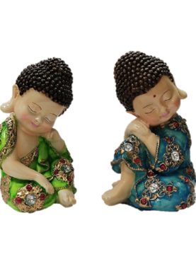 Tiny Buddha Blue and Green (set of two)