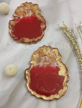 Red Wave Resin Coasters