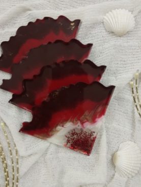 Red Love Resin Coasters
