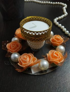 Peachy White Tealight Holder