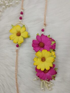 Handcrafted Floral Elegant Rakhi with Lumba