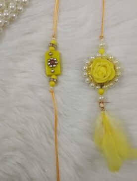 Handcrafted Floral Rakhi with Lumba
